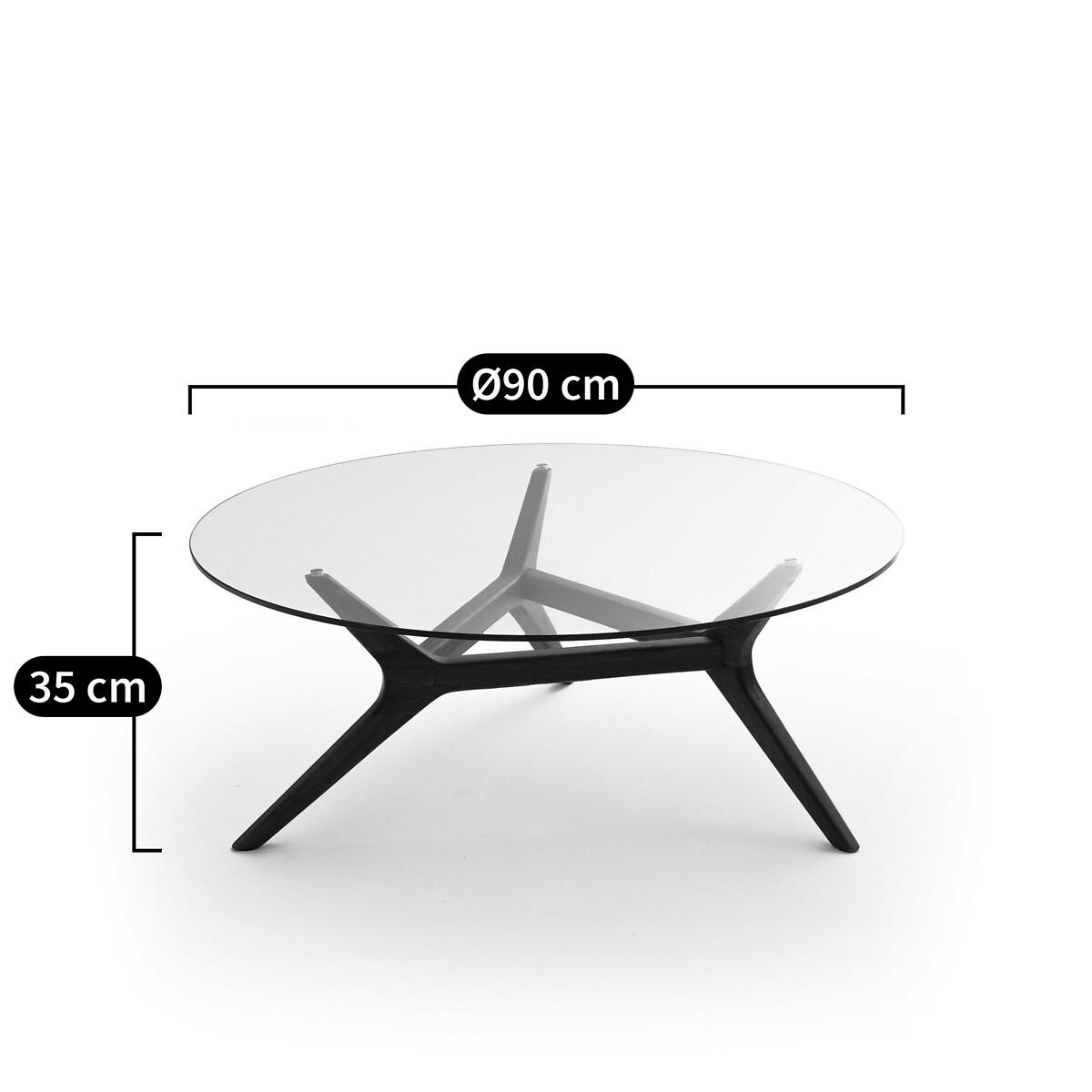 Maricielo Oak & Glass Coffee Table, Diameter 90 cm – image 7