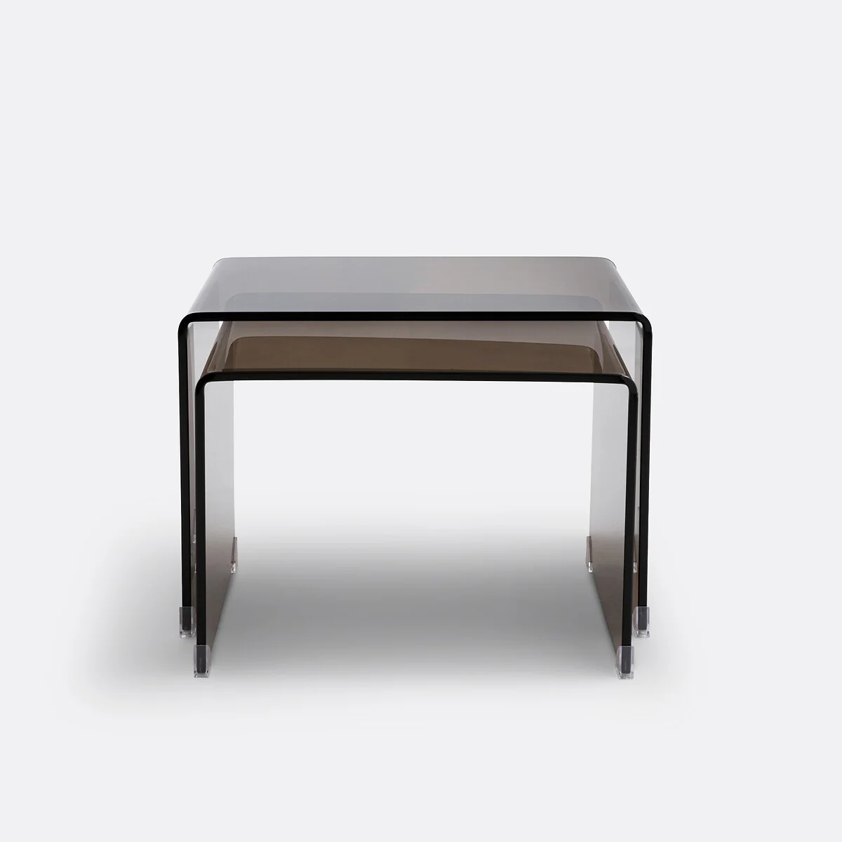 Set of 2 Joan Tempered Glass Nesting Coffee Tables – image 3