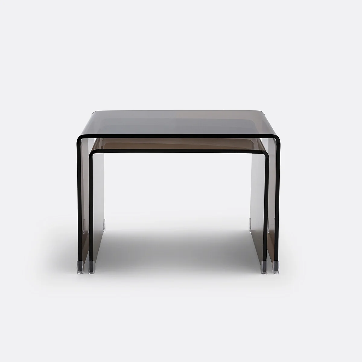 Set of 2 Joan Tempered Glass Nesting Coffee Tables – image 4