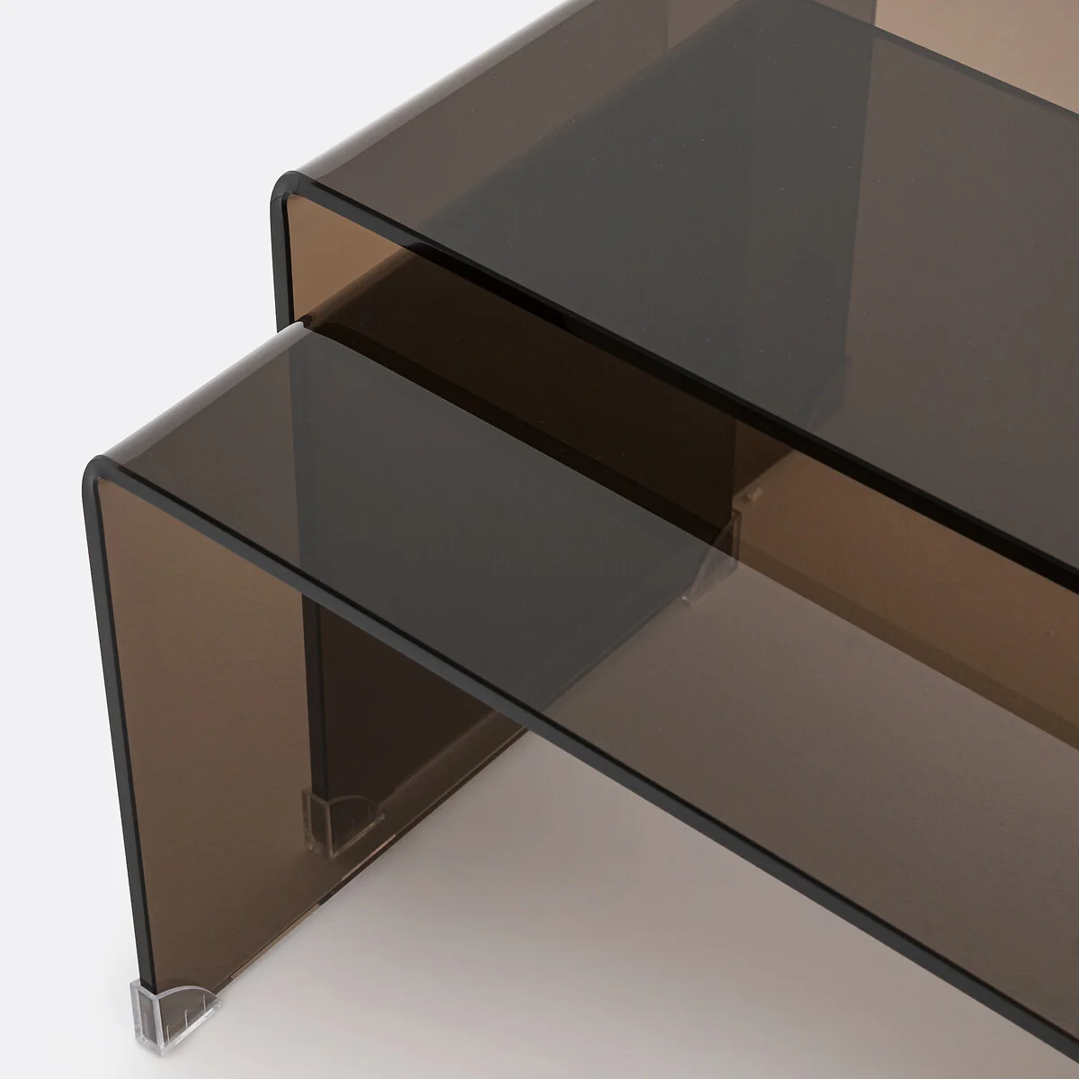 Set of 2 Joan Tempered Glass Nesting Coffee Tables – image 5