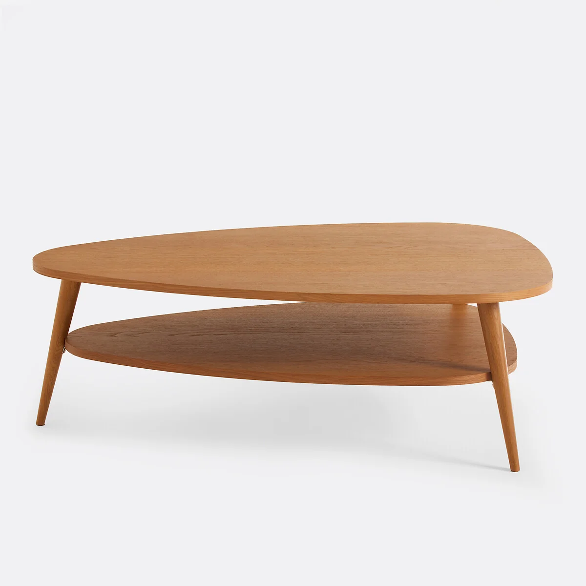 Quilda Veneer and Solid Oak XL Two-Tier Vintage Coffee Table – image 2