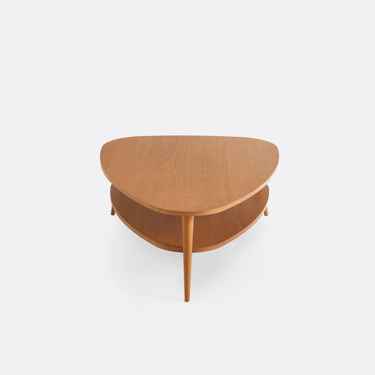 Quilda Veneer and Solid Oak XL Two-Tier Vintage Coffee Table – image 3