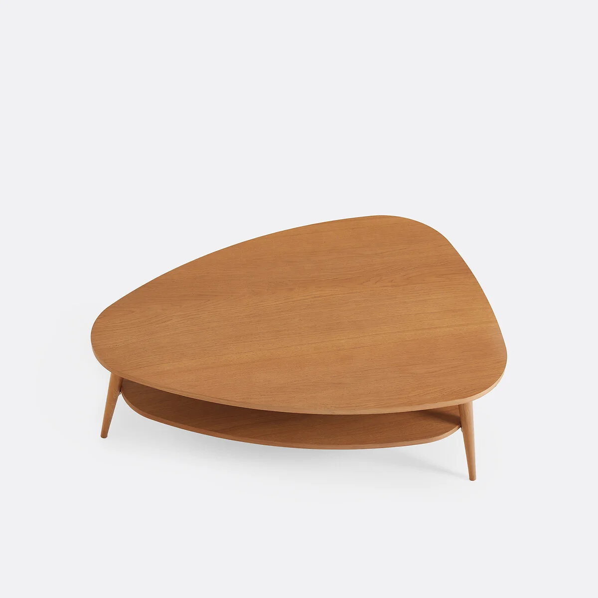 Quilda Veneer and Solid Oak XL Two-Tier Vintage Coffee Table – image 4