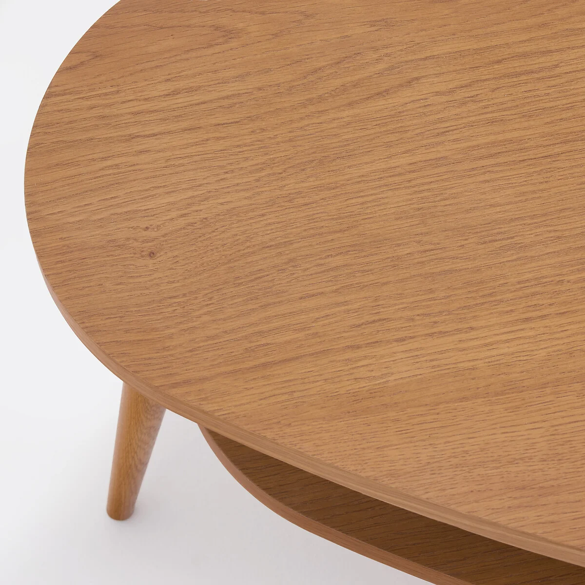 Quilda Veneer and Solid Oak XL Two-Tier Vintage Coffee Table – image 5
