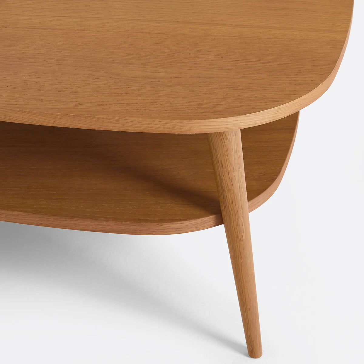 Quilda Veneer and Solid Oak XL Two-Tier Vintage Coffee Table – image 6