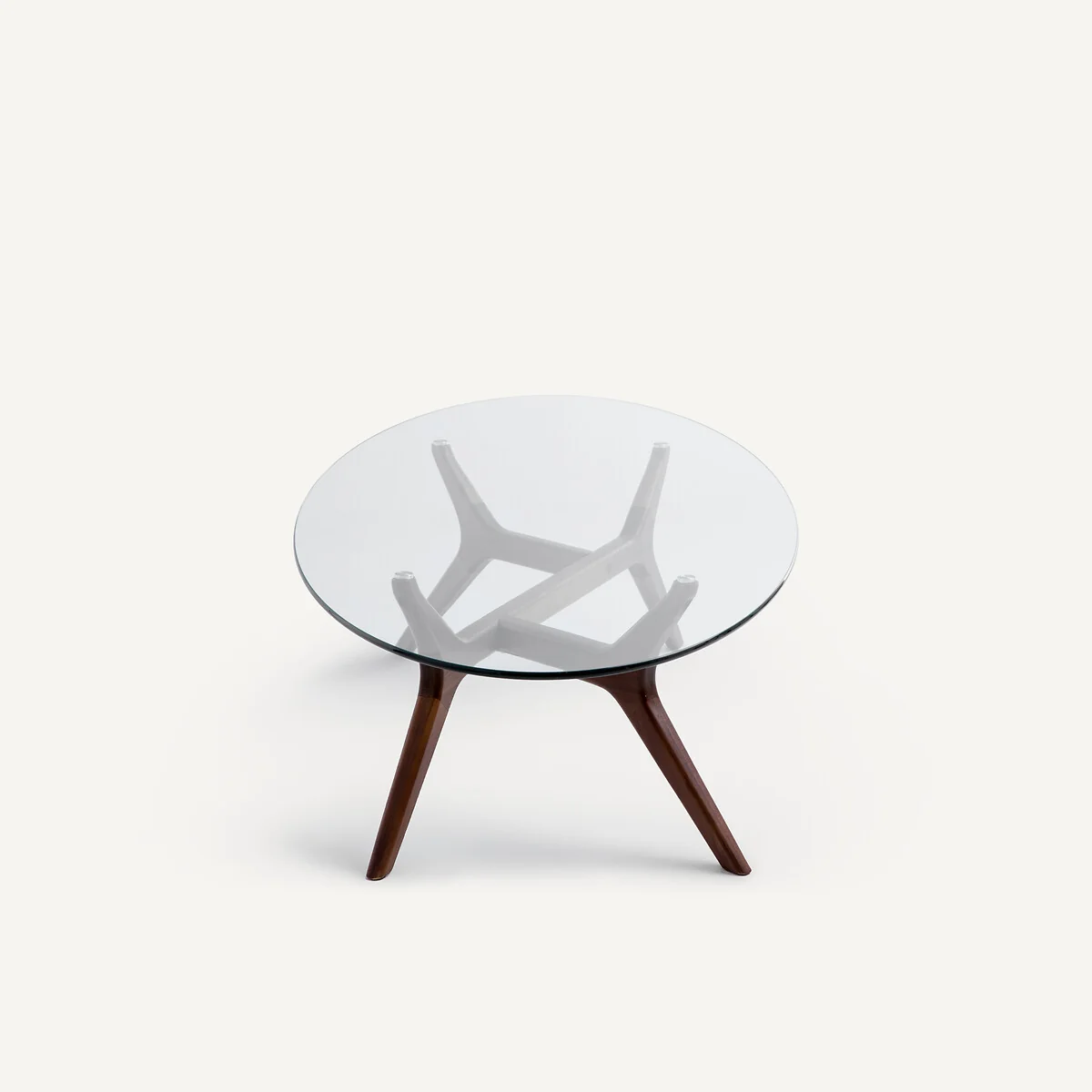 Maricielo Oval Coffee Table in Walnut and Glass – image 4