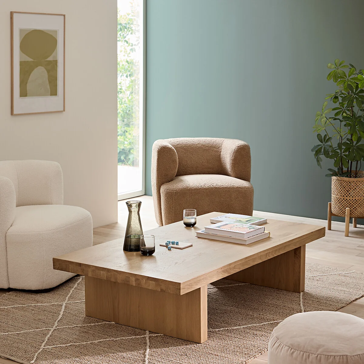Vova 150cm Solid Oak Coffee Table – image 2