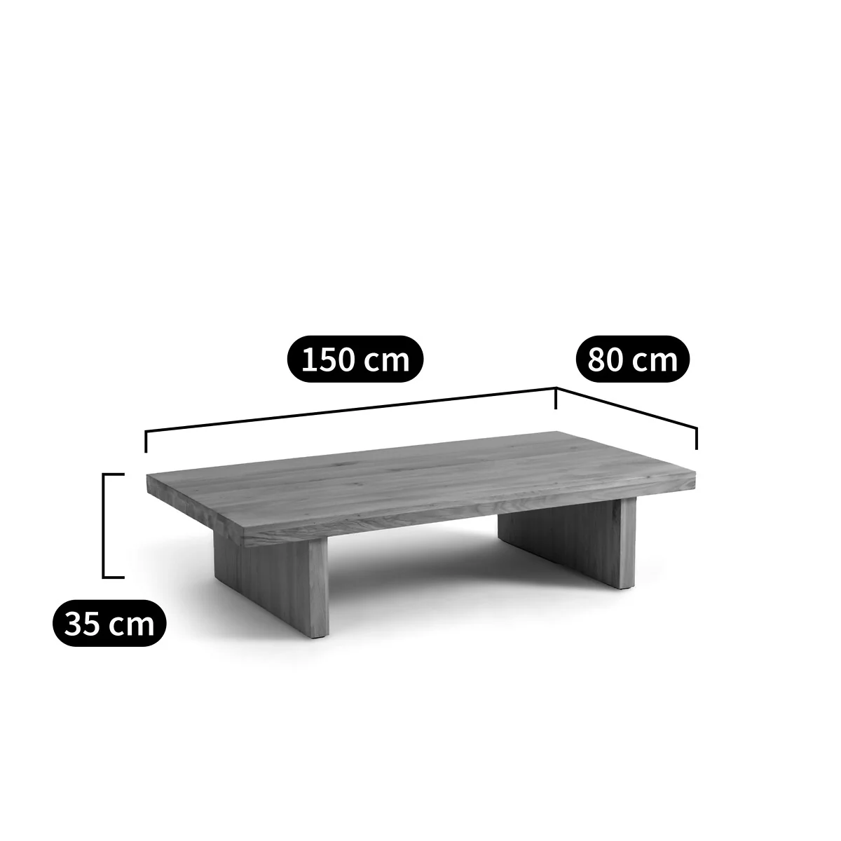Vova 150cm Solid Oak Coffee Table – image 7