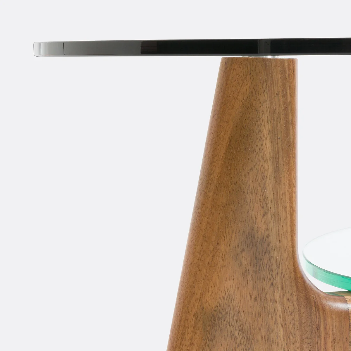 Aiole Glass and Walnut Double-Top Coffee Table – image 3