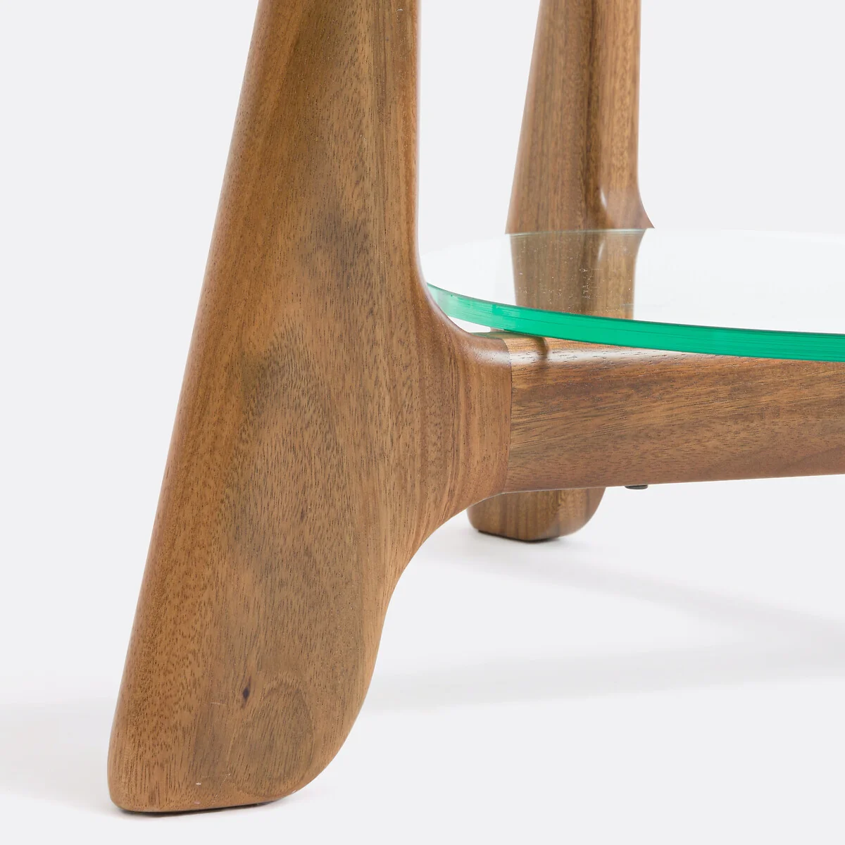 Aiole Glass and Walnut Double-Top Coffee Table – image 4