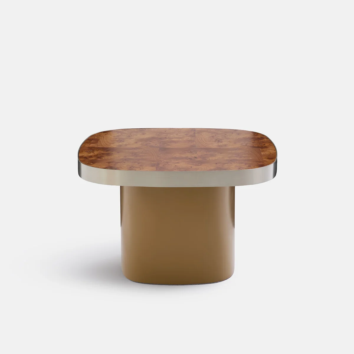 Paul Elm Burl Veneer Top Coffee Table, Diameter 65cm – image 3