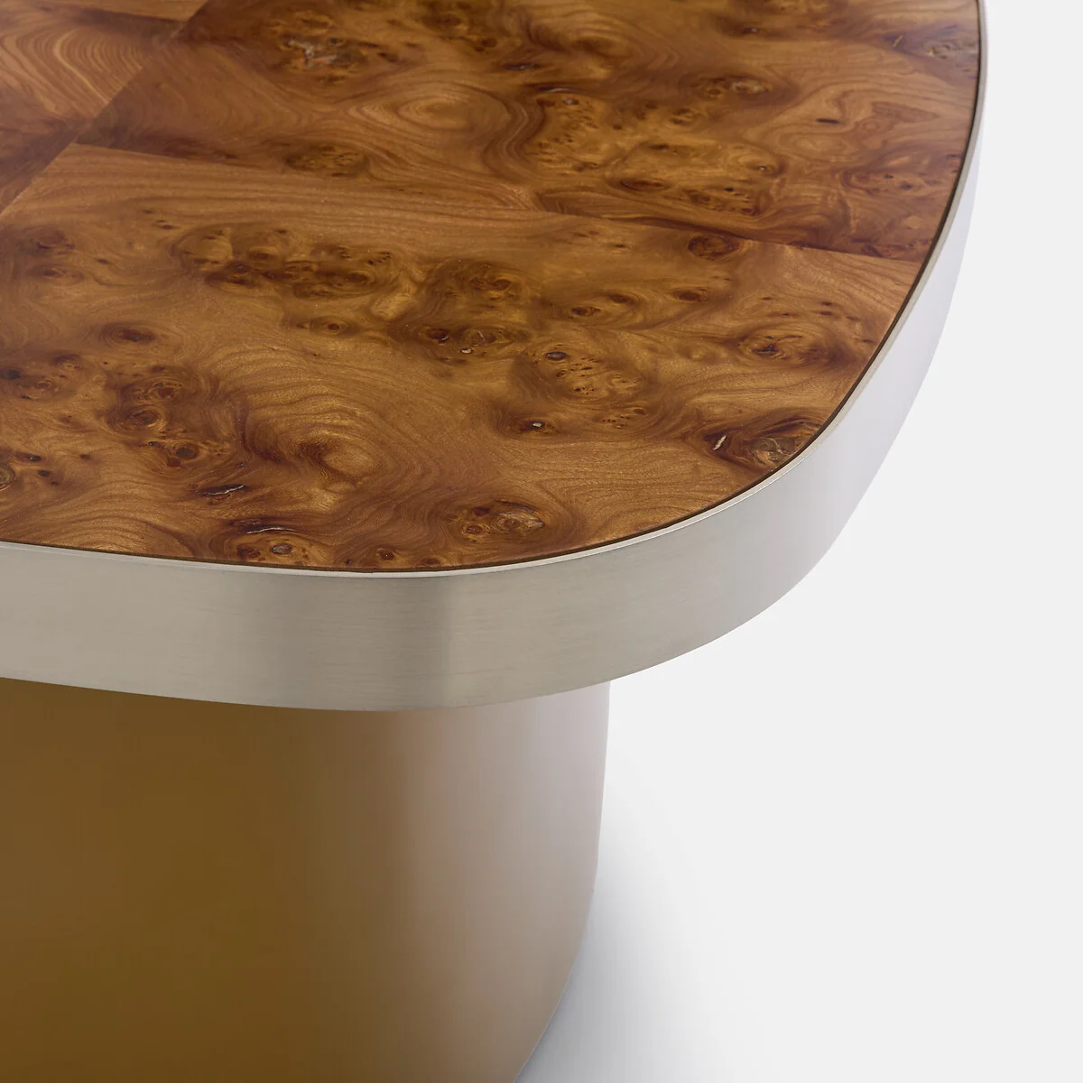 Paul Elm Burl Veneer Top Coffee Table, Diameter 65cm – image 4