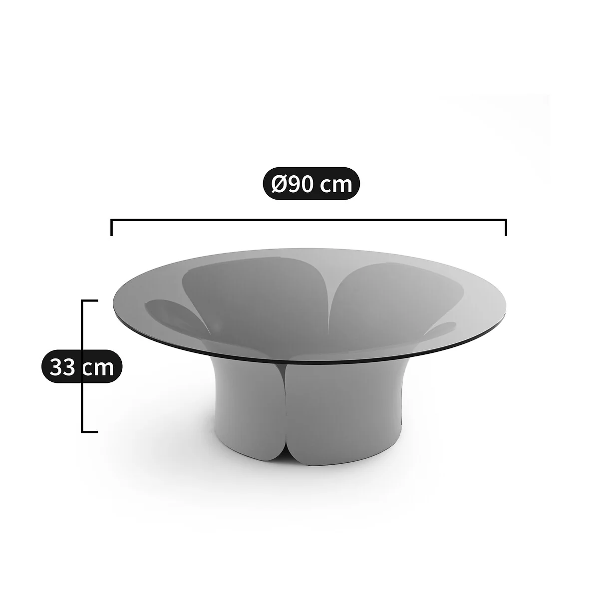 Tessen Iron and Glass Tulip Coffee Table – image 7