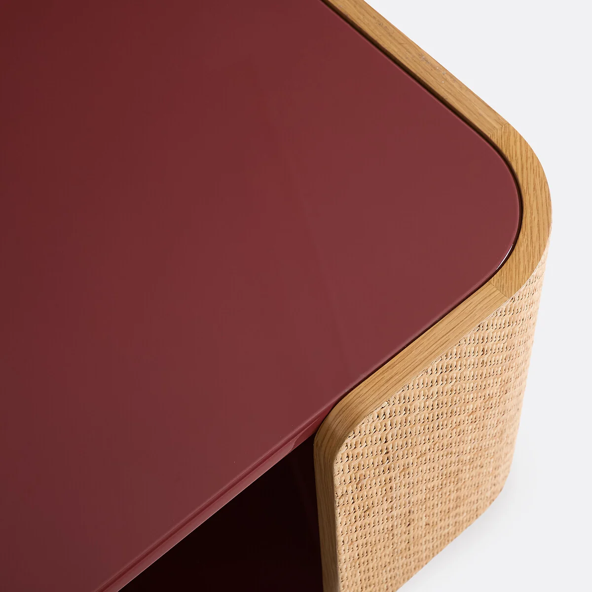 Talma Lacquer/Cane Glossy Double Top Coffee Table – image 5