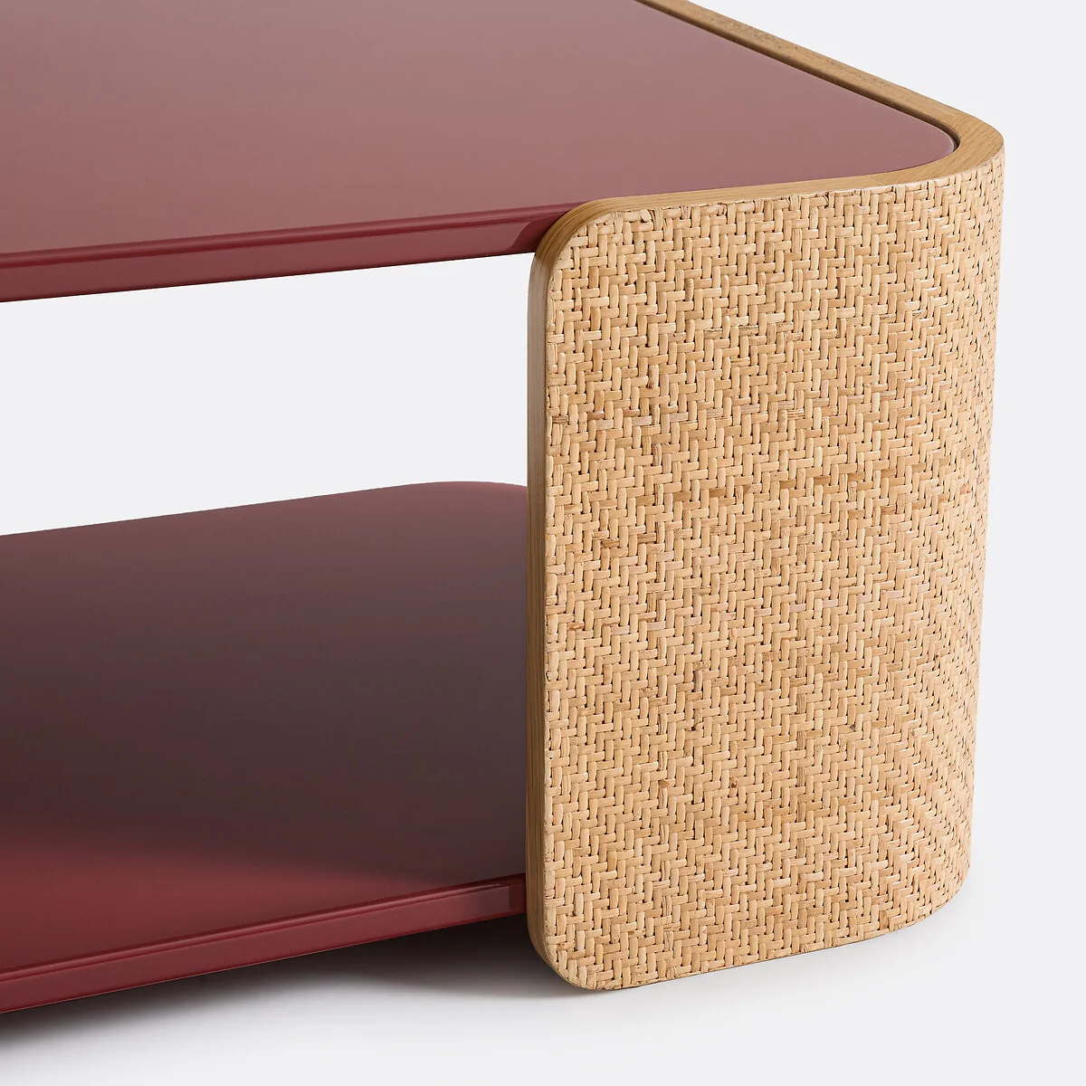 Talma Lacquer/Cane Glossy Double Top Coffee Table – image 6