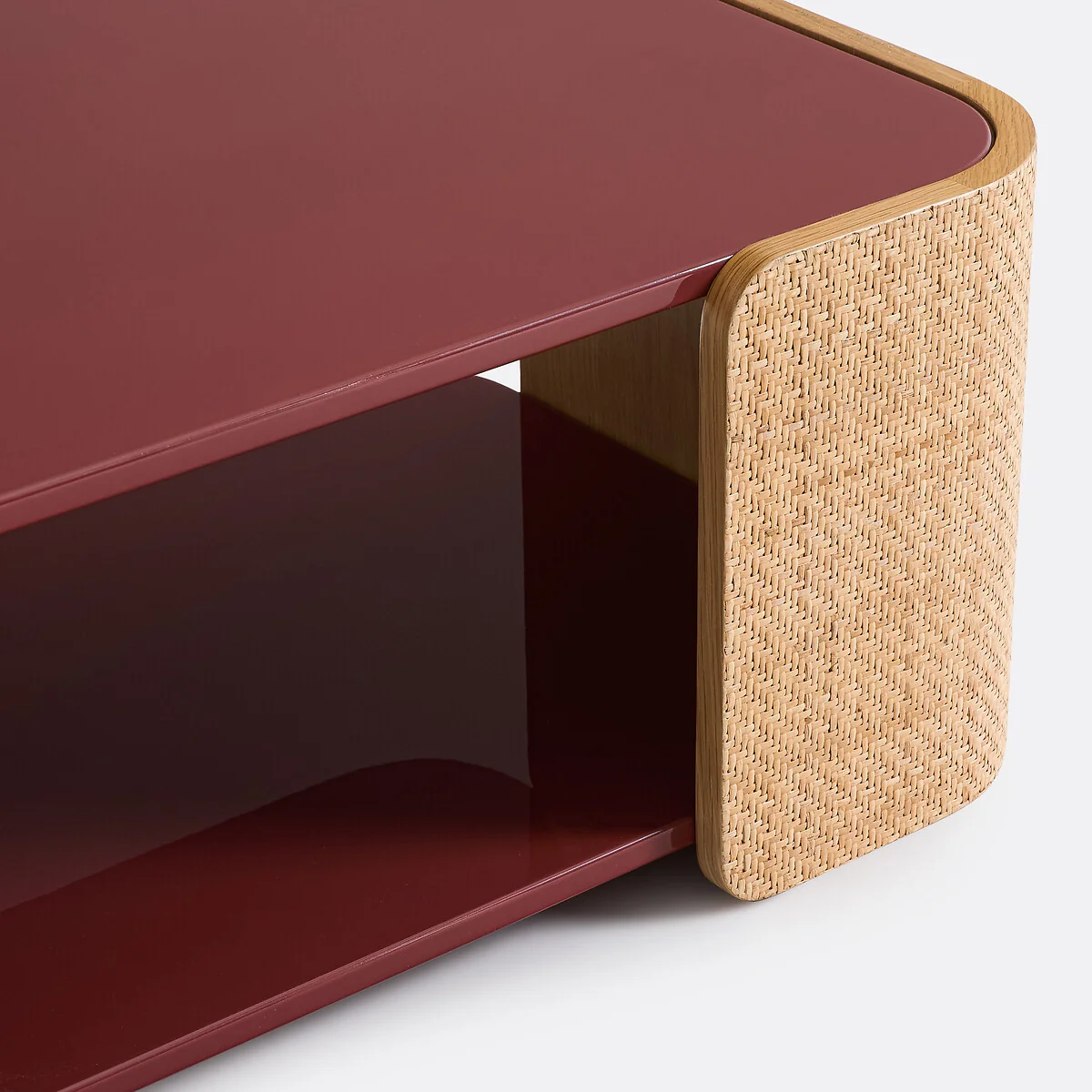 Talma Lacquer/Cane Glossy Double Top Coffee Table – image 7