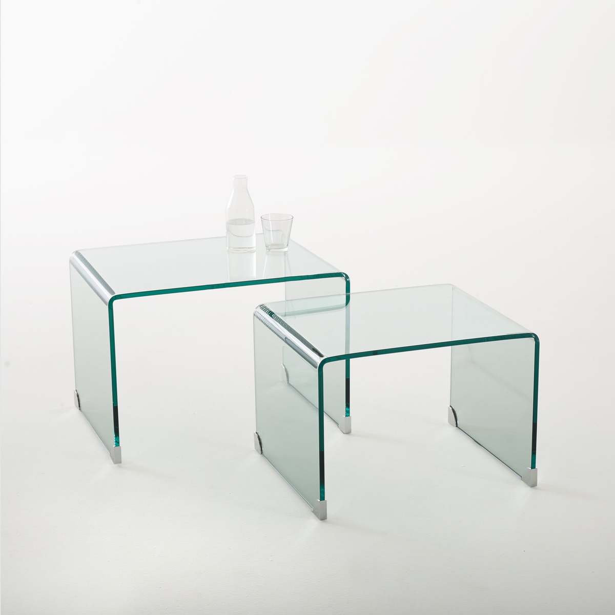 Joan Set of 2 Glass Nesting Coffee Tables – image 2