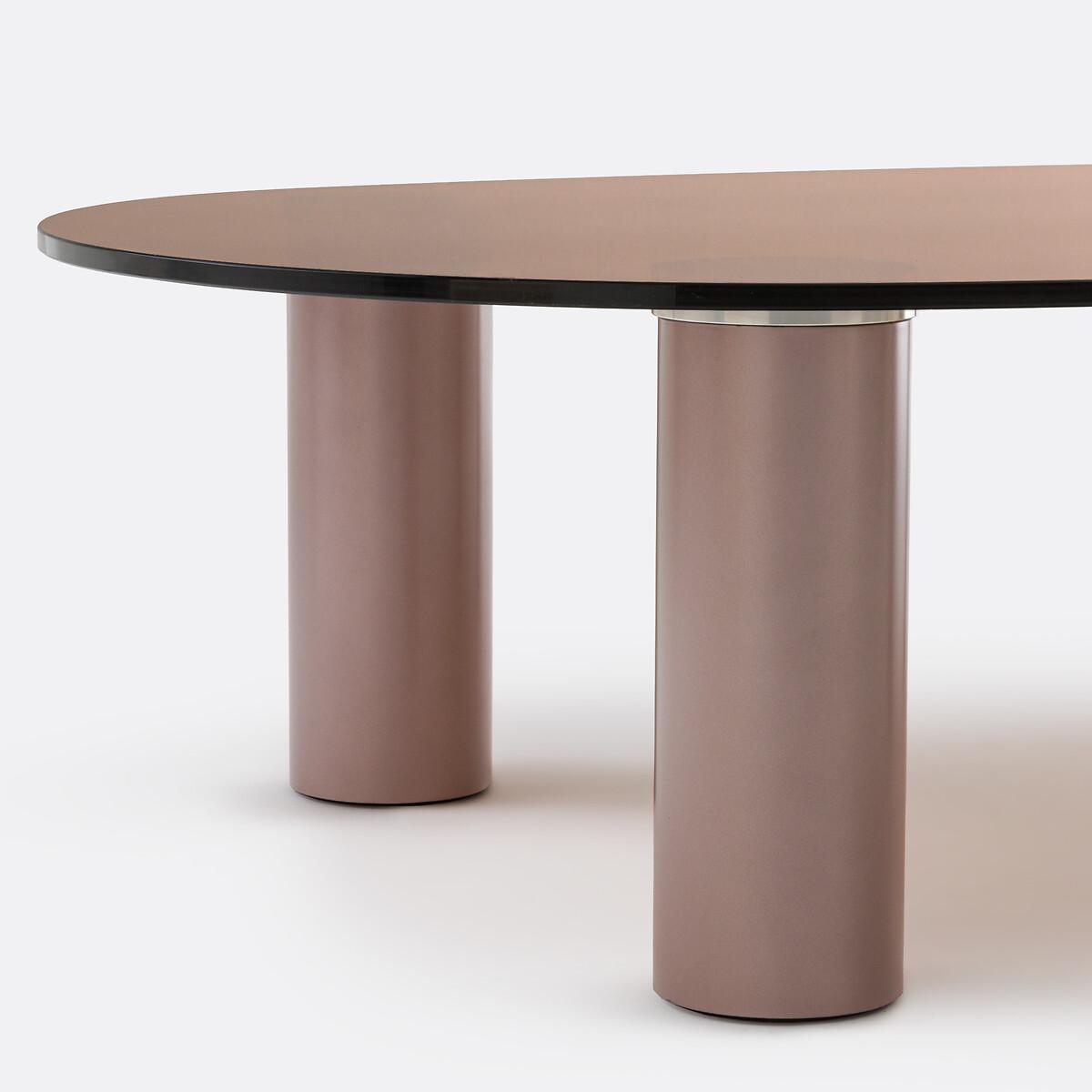 Madeline Brushed-Iron Metal Tempered Glass Coffee Table – image 4