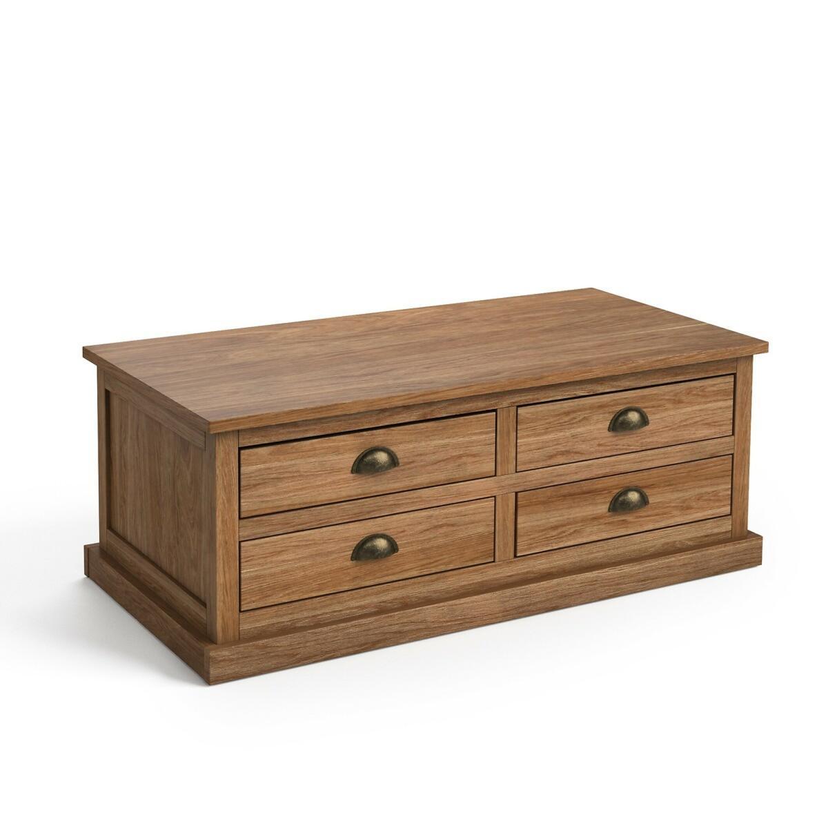 Lunja Solid Pine, 4-Drawer Coffee Table – image 3