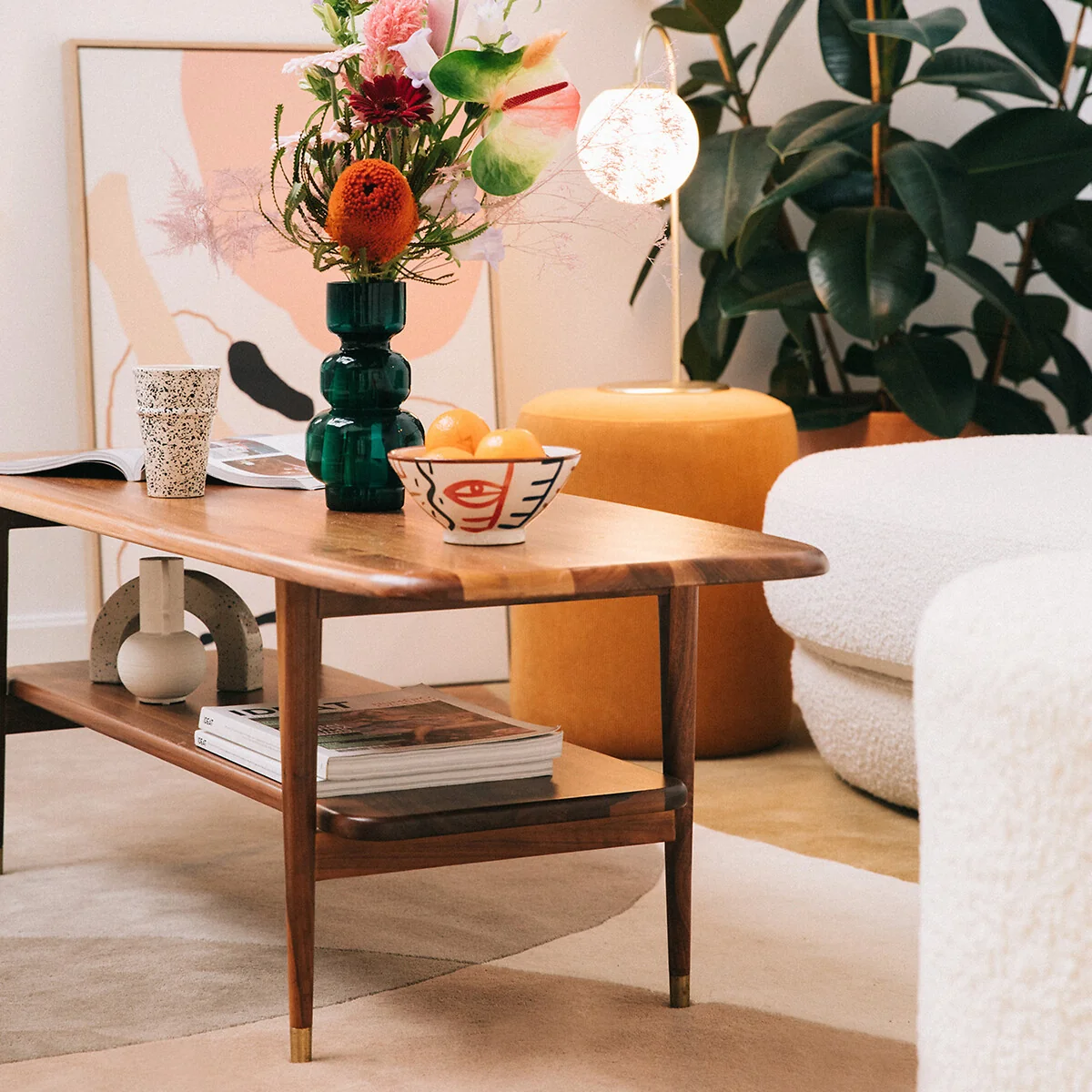 Ronda Vintage Walnut Veneer Coffee Table – image 2
