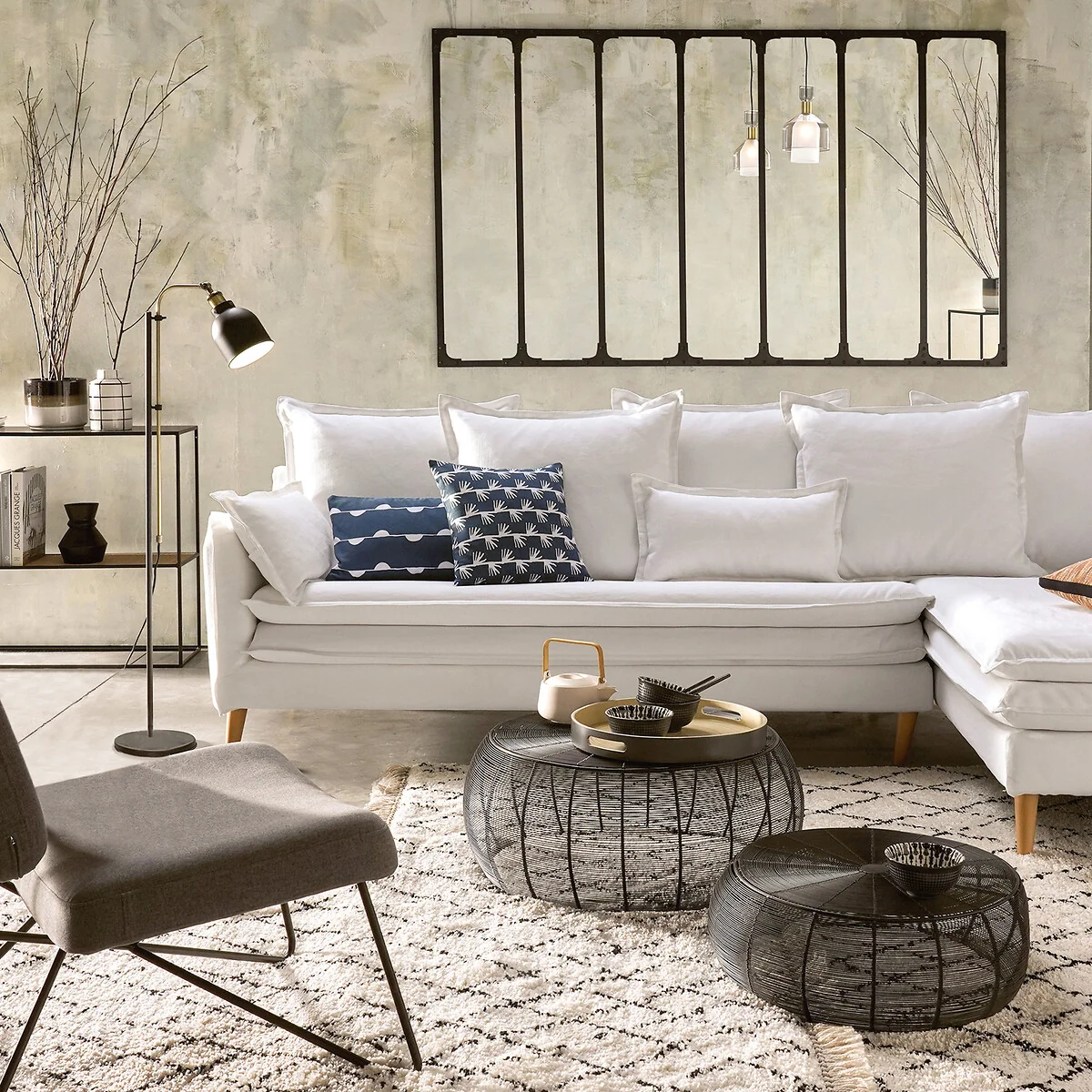Set of 2 Bangor Wired Steel Round Coffee Tables – image 2
