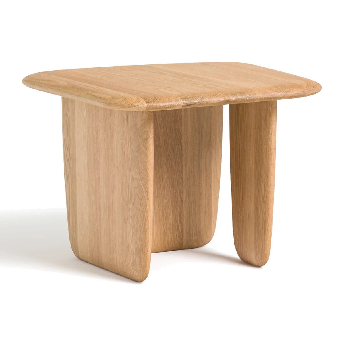 Iloss Small Curved Solid Oak Coffee Table – image 1