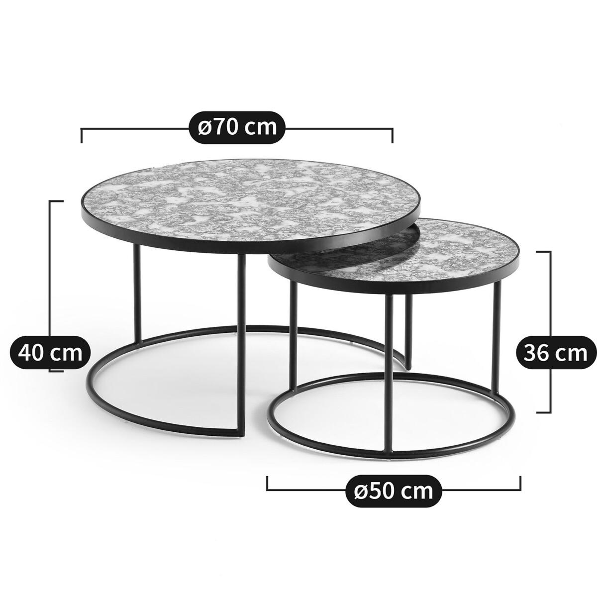 Set of 2 Lipstick Semi-Nesting Coffee Tables – image 7