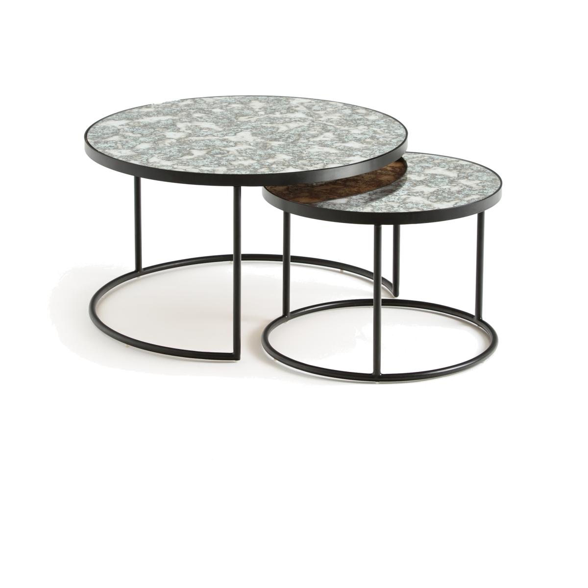 Set of 2 Lipstick Semi-Nesting Coffee Tables – image 1