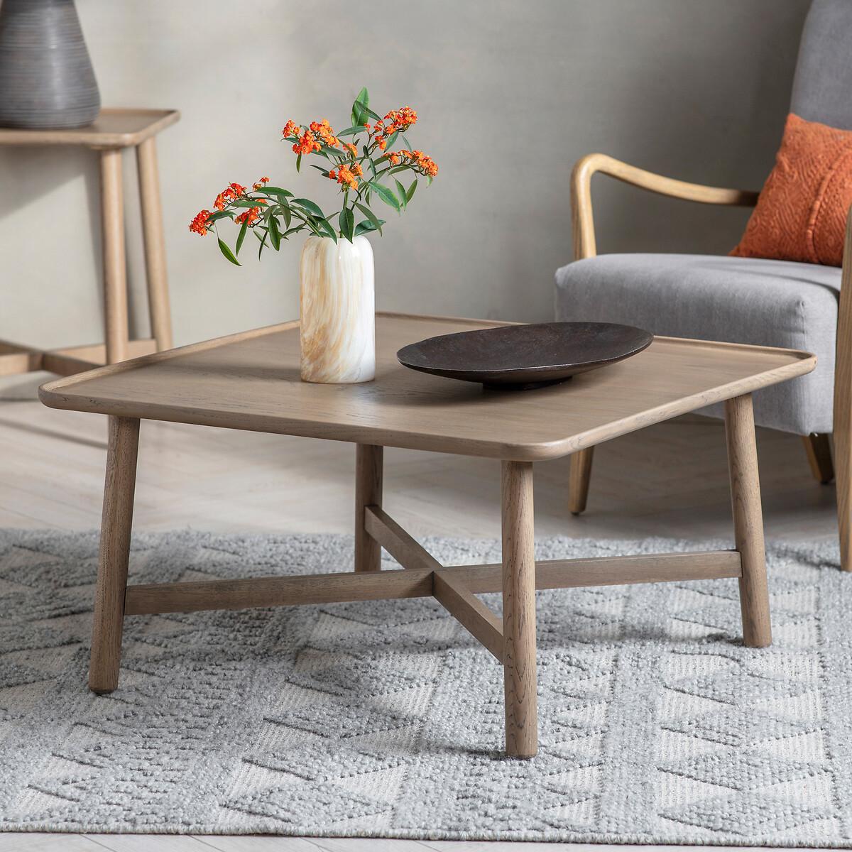 Kargil Scandi Distressed Oak Square Coffee Table – image 1