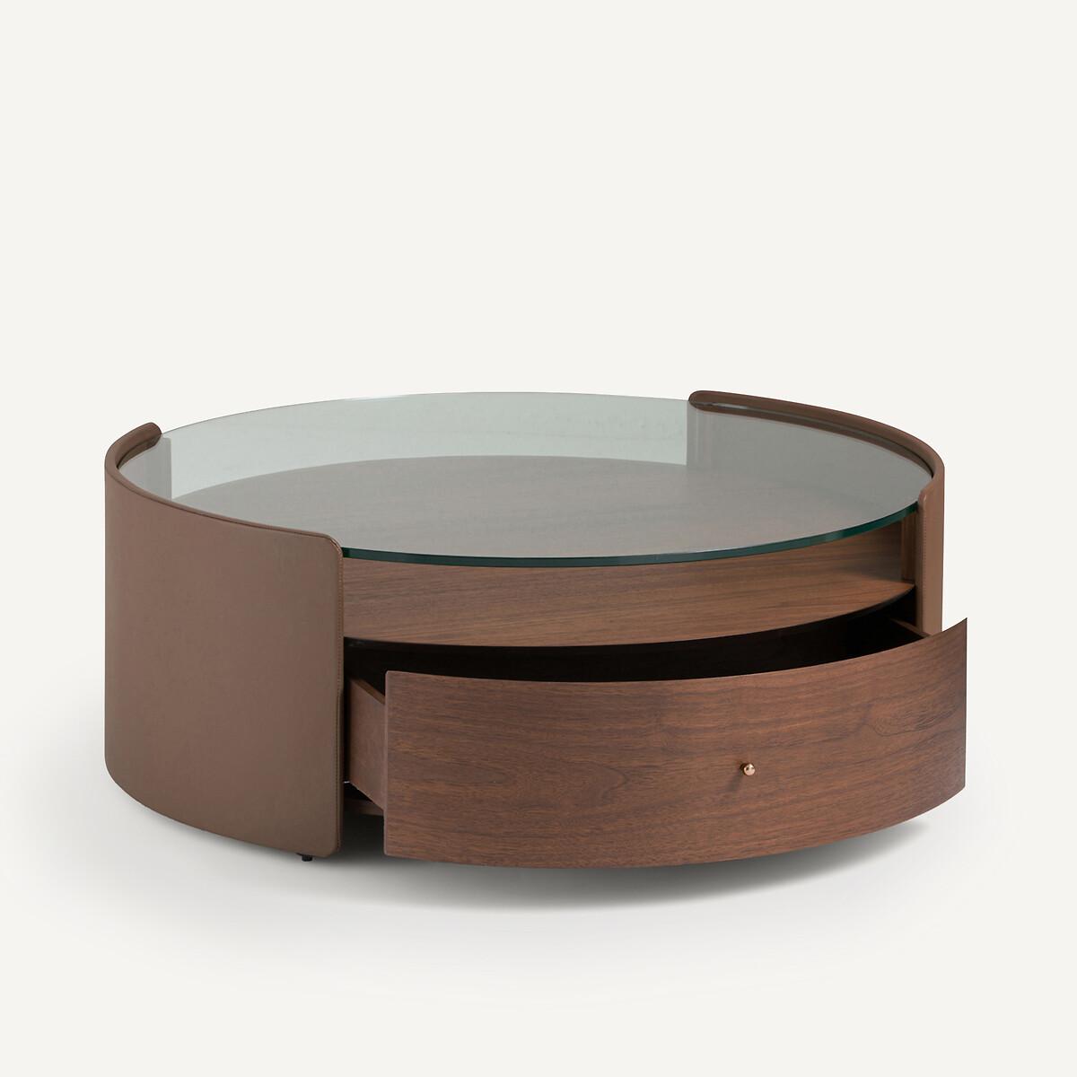 Firmo Walnut and Leather Coffee Table – image 4