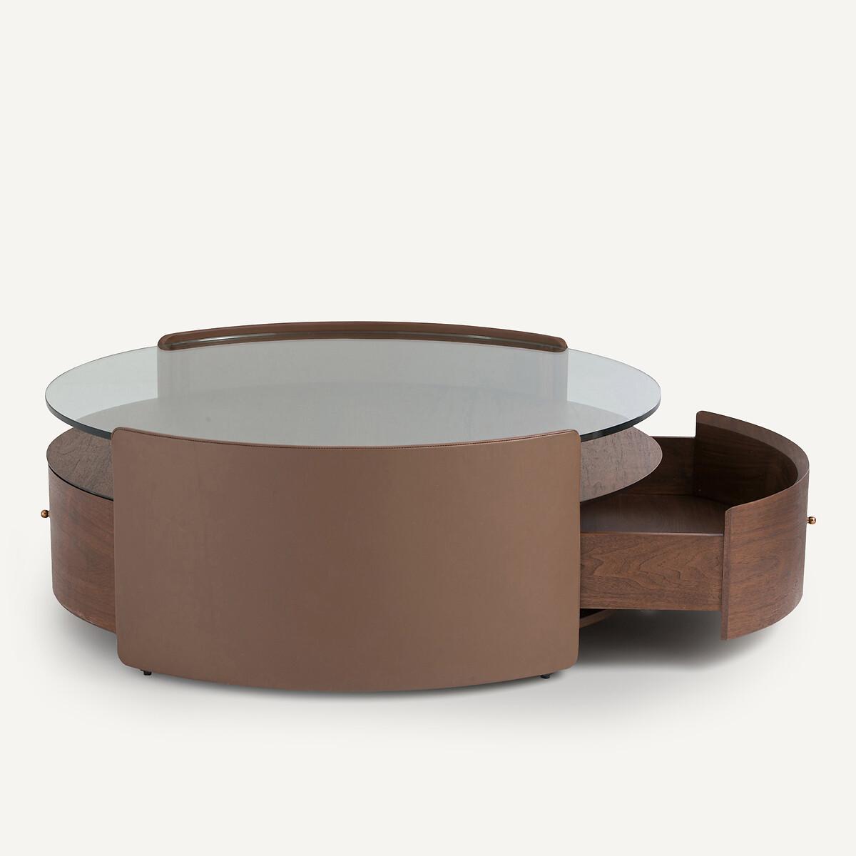 Firmo Walnut and Leather Coffee Table – image 5