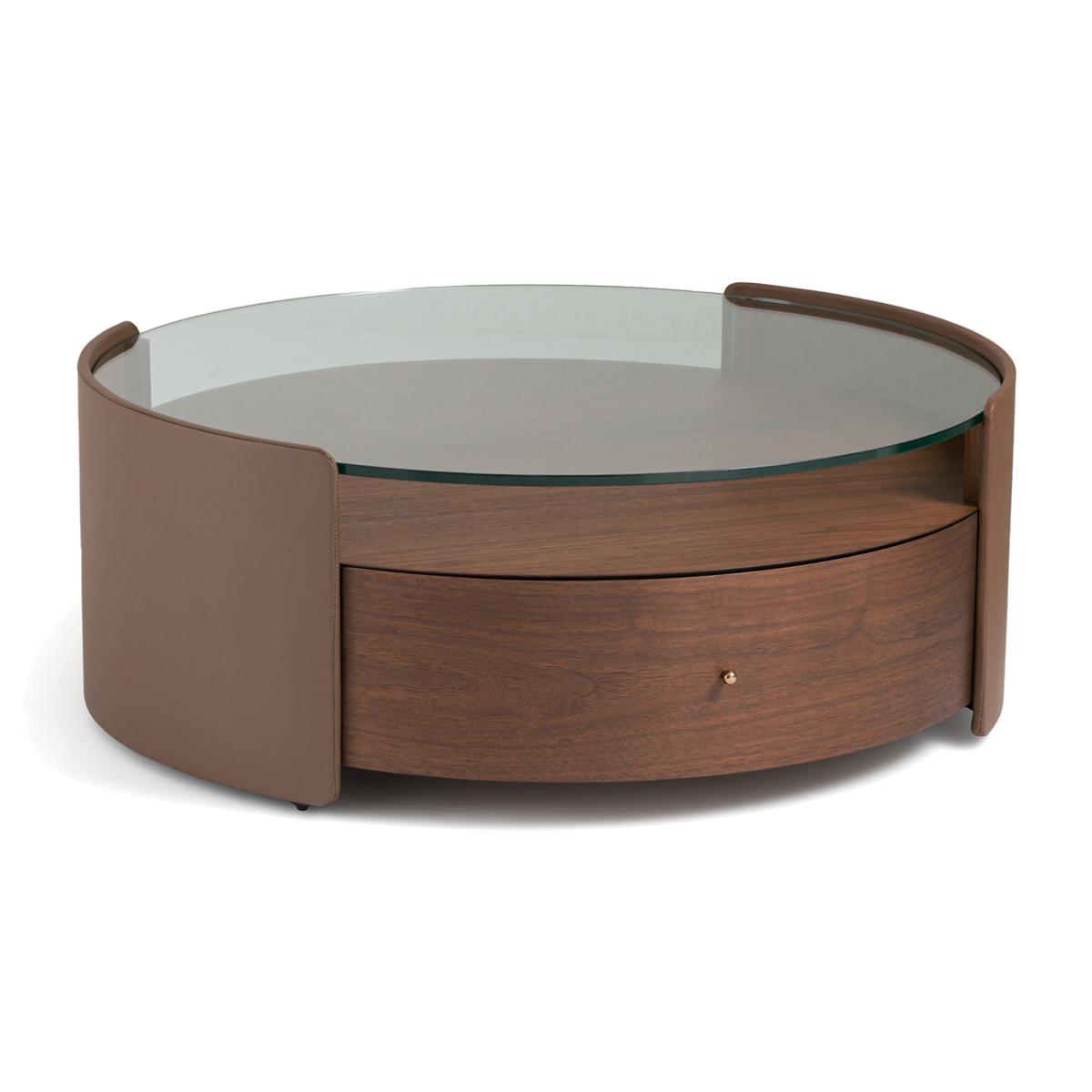 Firmo Walnut and Leather Coffee Table – image 1