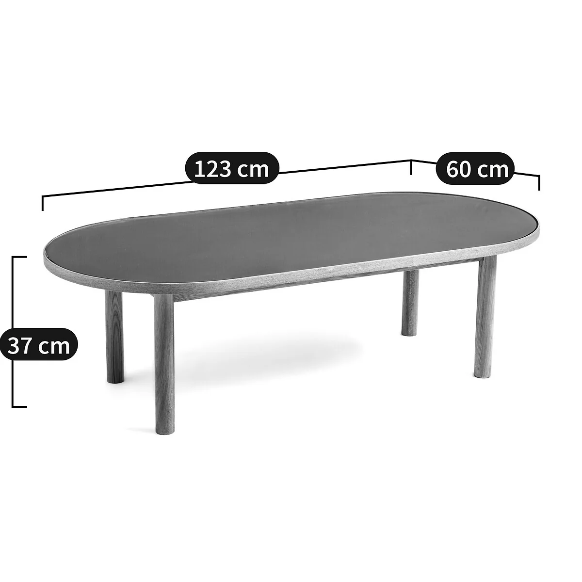 Evergreen Oak Veneer and Glass Coffee Table – image 6
