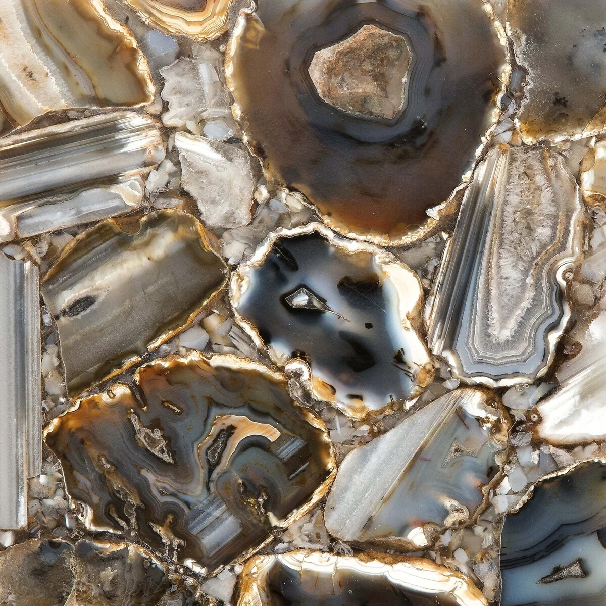 Anaximène Agate and Metal Coffee Table – image 3