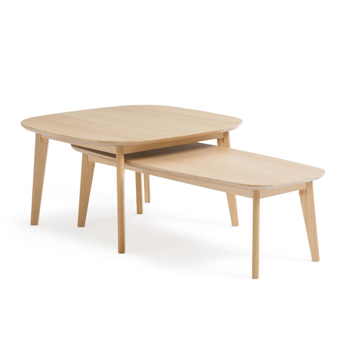 Janice Set of Oak Veneer Nesting Coffee Tables – image 2
