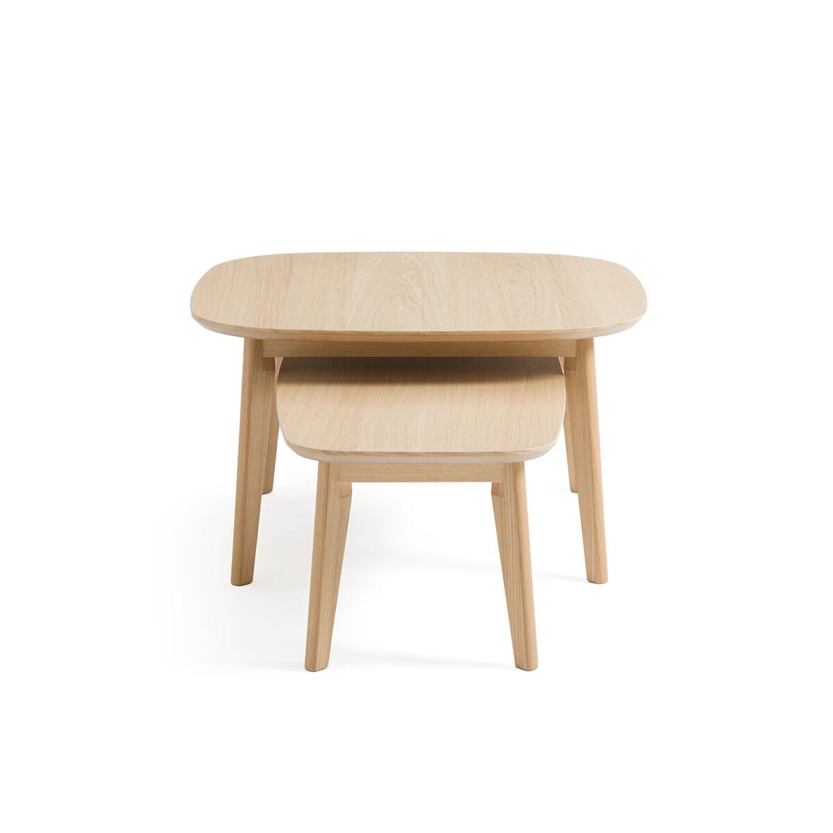 Janice Set of Oak Veneer Nesting Coffee Tables – image 3