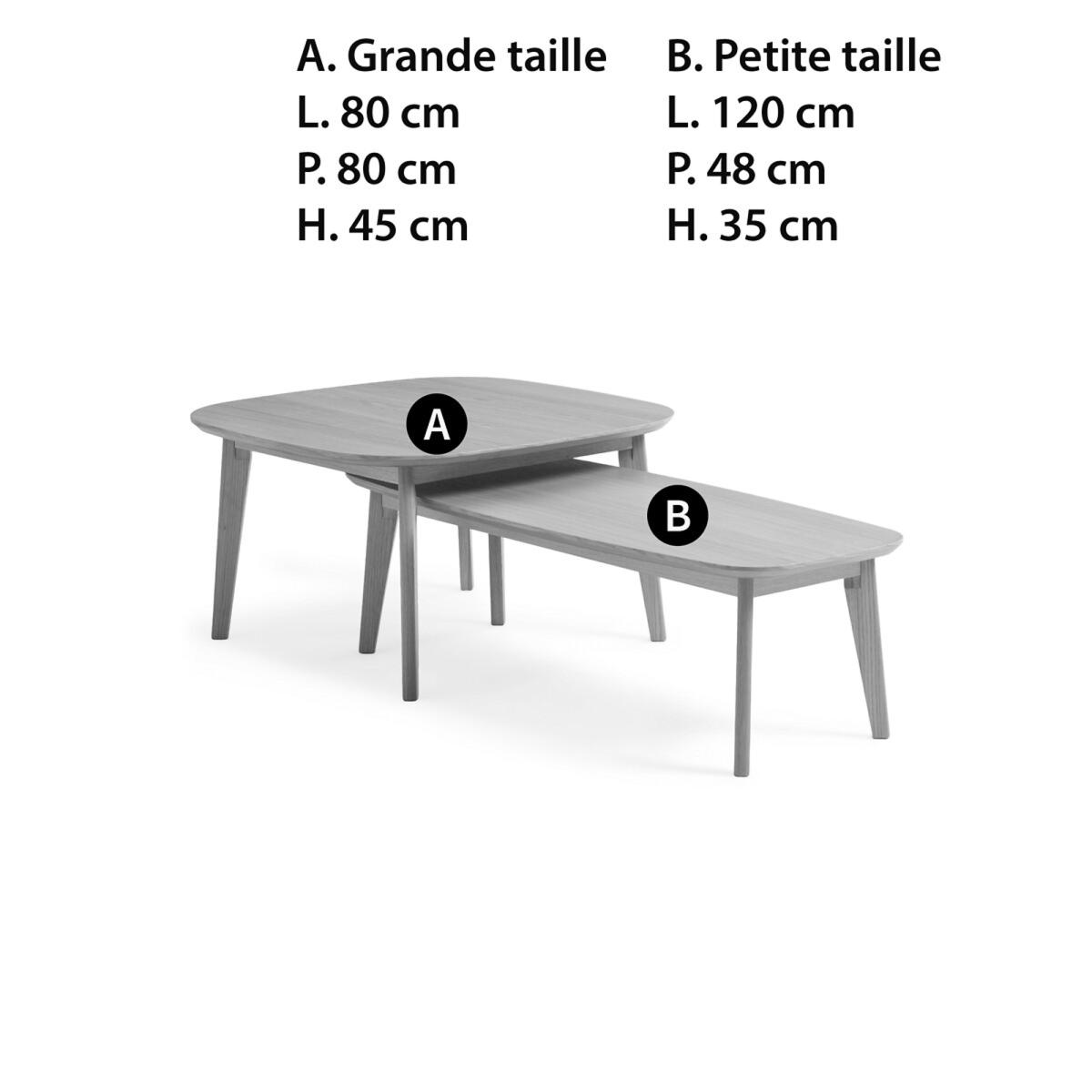 Janice Set of Oak Veneer Nesting Coffee Tables – image 7