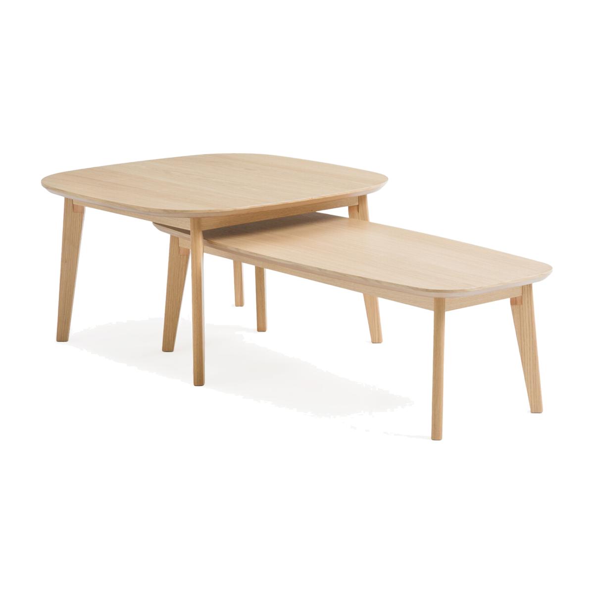 Janice Set of Oak Veneer Nesting Coffee Tables – image 1