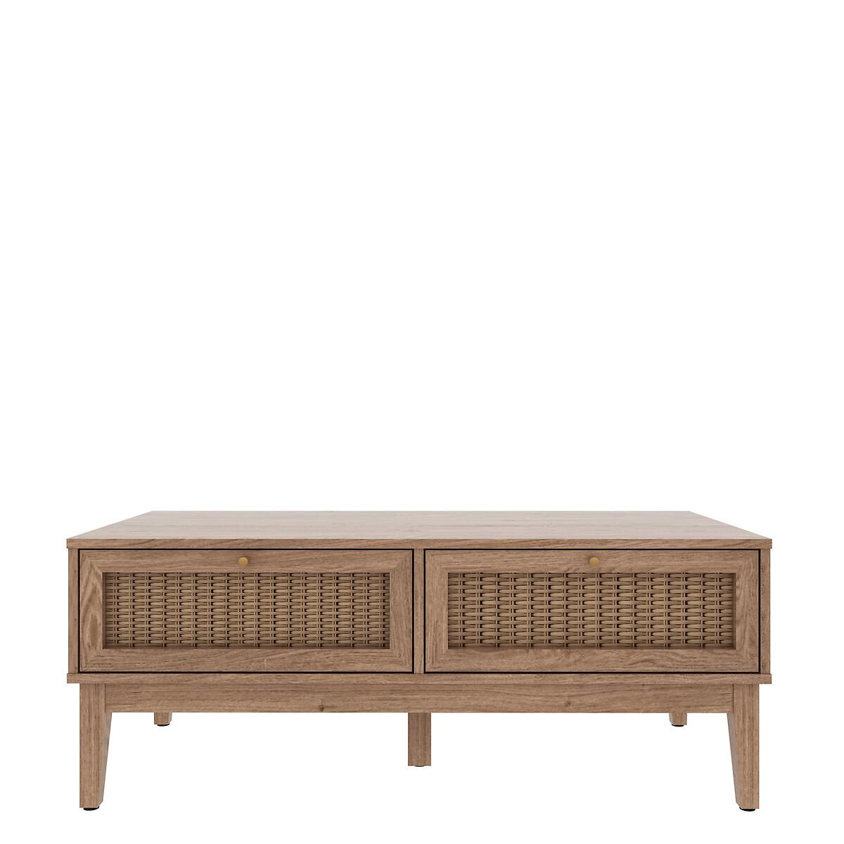 Boho Oak Rattan Storage Coffee Table – image 2