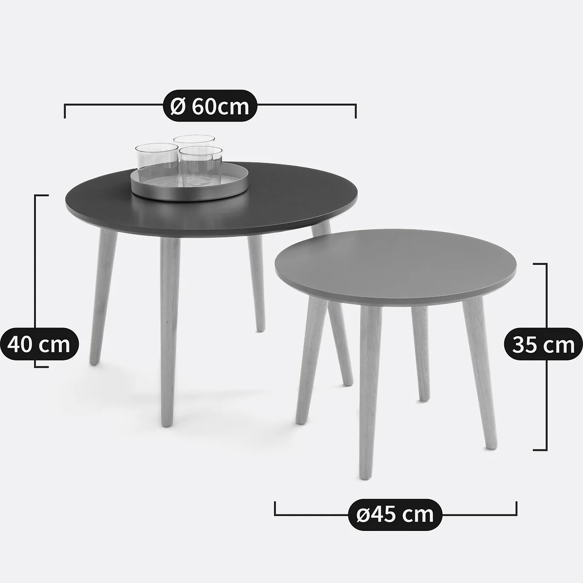 Set of 2 Jimi Semi-Nesting Coffee Tables – image 4