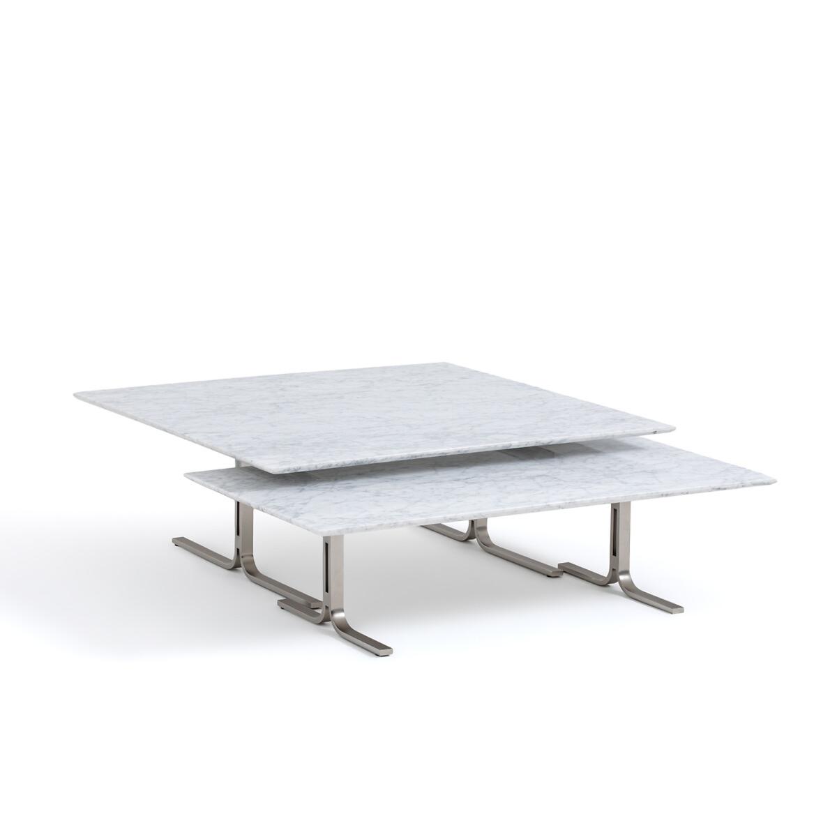 Belno Marble and Metal Rectangular Coffee Table – image 5