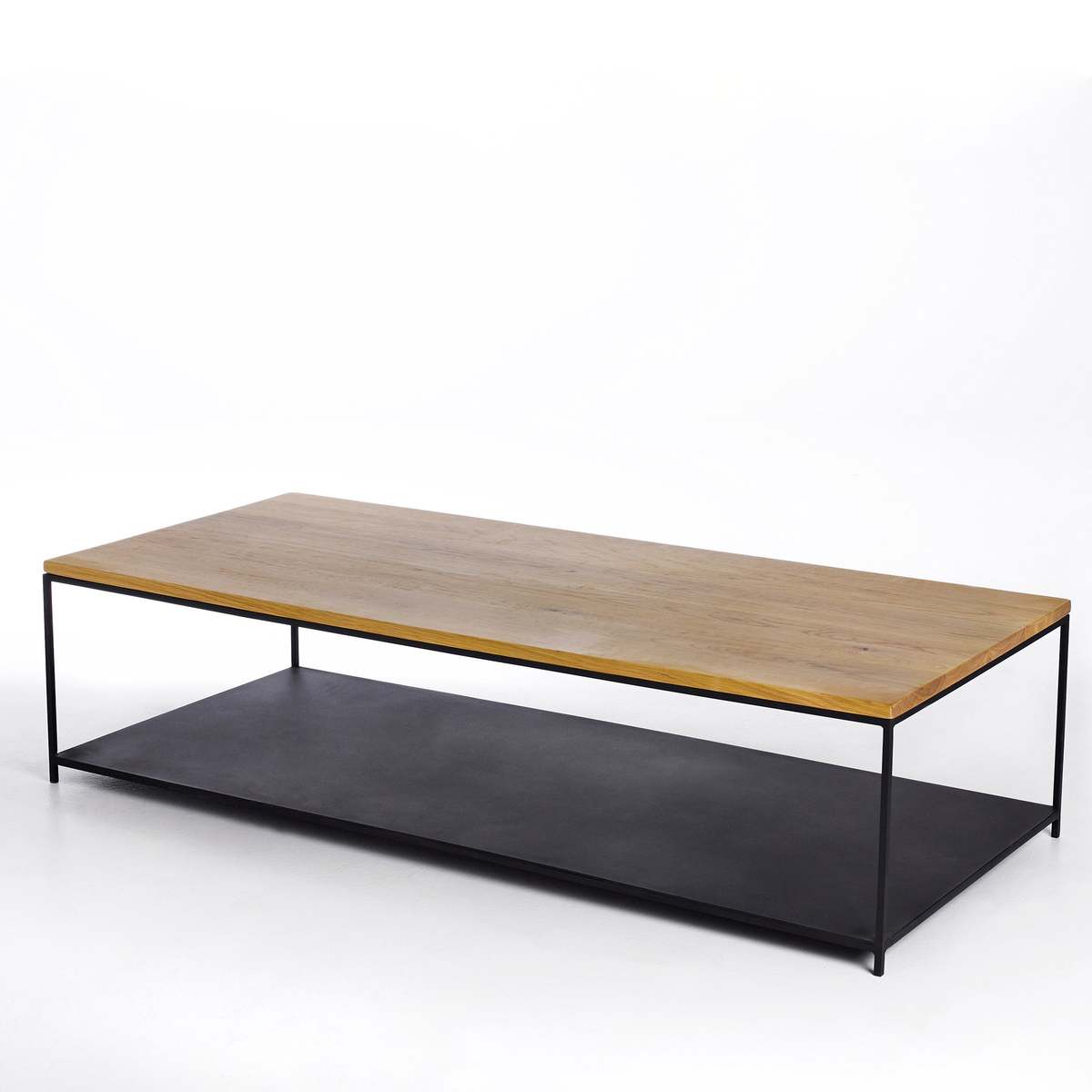 Aranza Solid Oak & Metal Rectangular Coffee Table – image 3