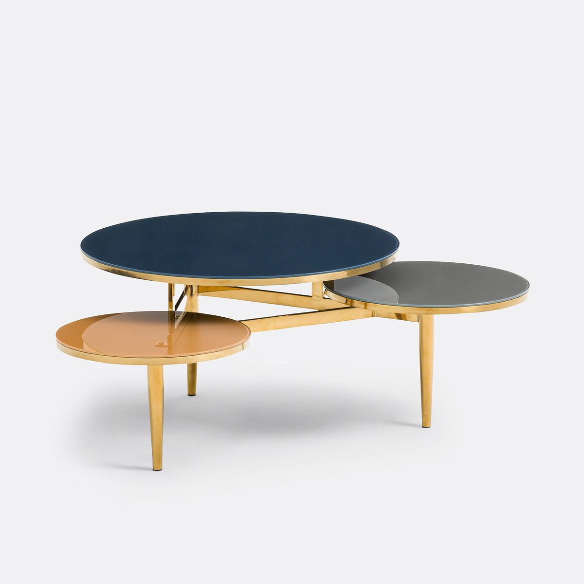 Ruben Triple Glass & Metal Coffee Table – image 2