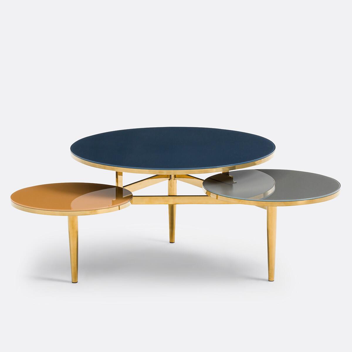 Ruben Triple Glass & Metal Coffee Table – image 3