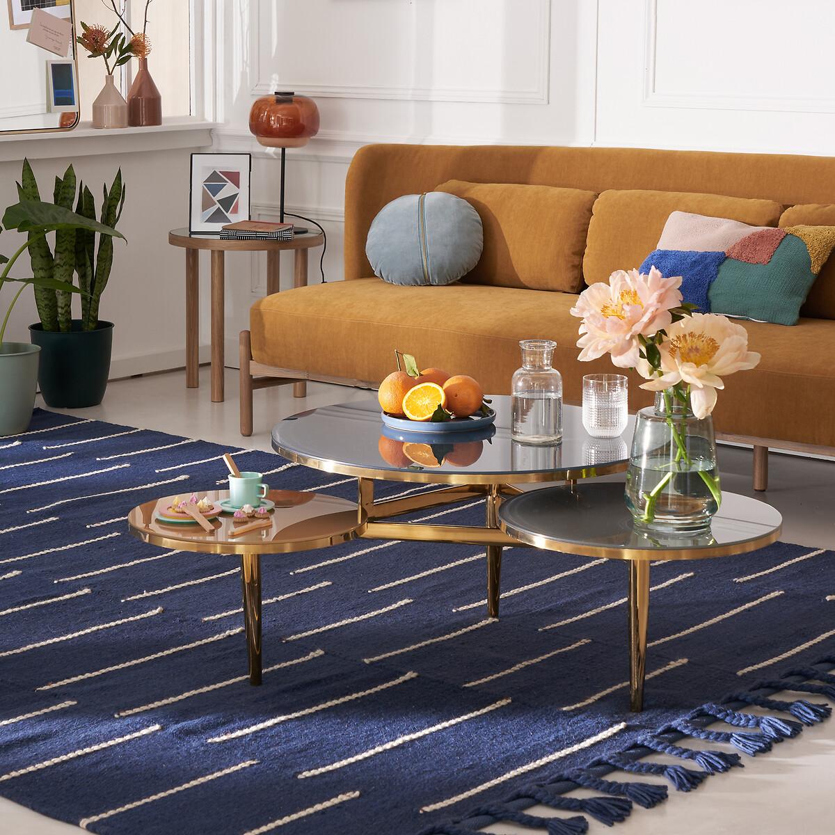 Ruben Triple Glass & Metal Coffee Table – image 5