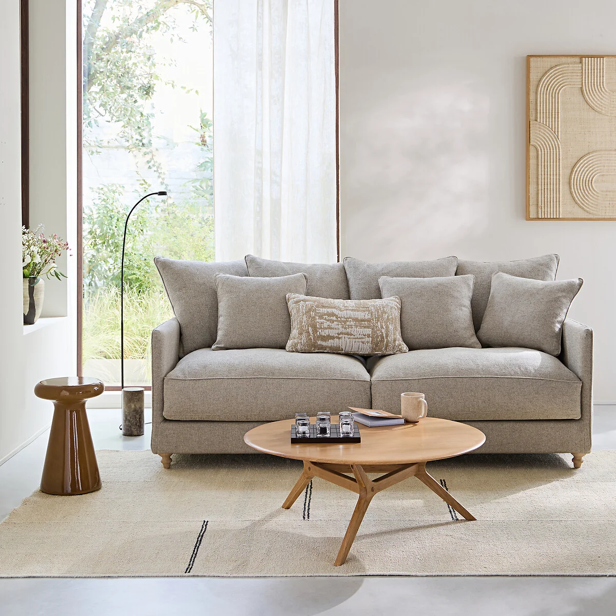 Maricielo Solid Oak 90cm Diameter Coffee Table – image 2