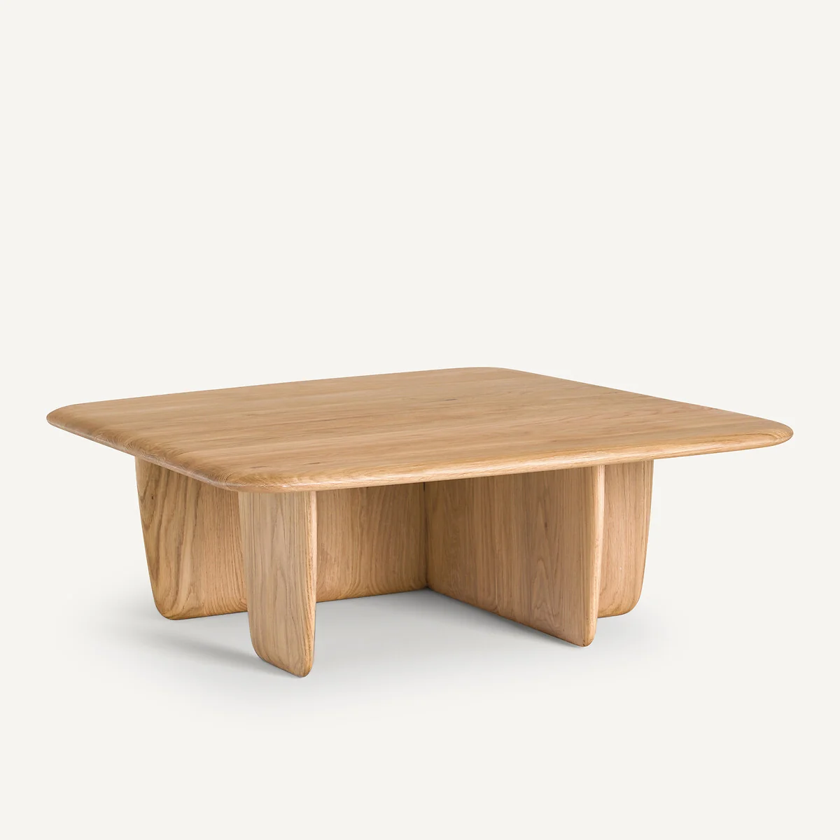 Iloss Large Curved Solid Oak Coffee Table – image 3