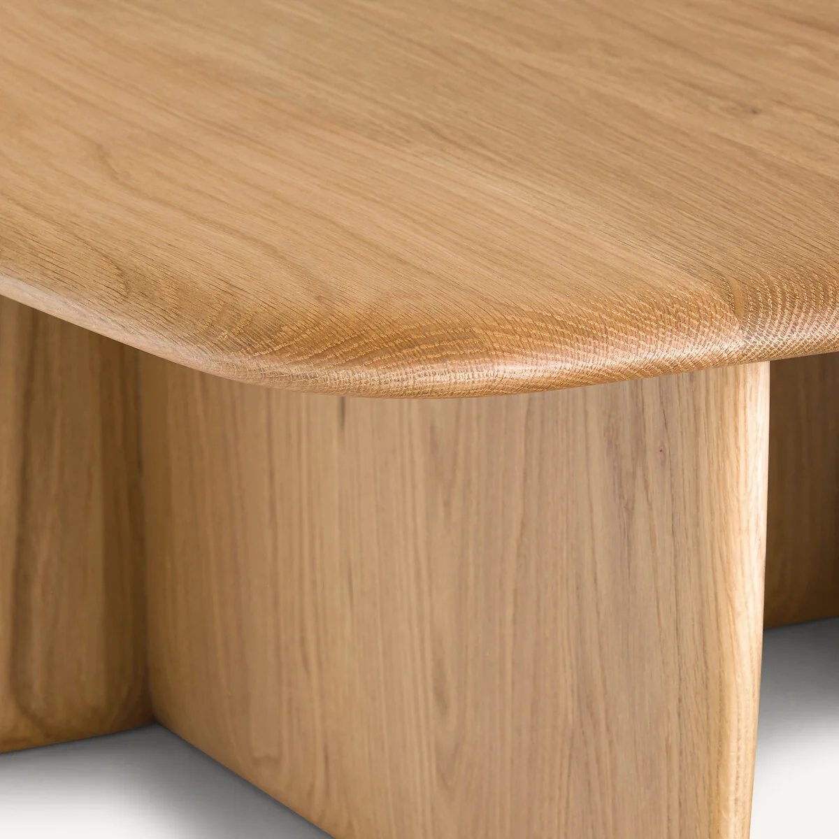 Iloss Large Curved Solid Oak Coffee Table – image 5