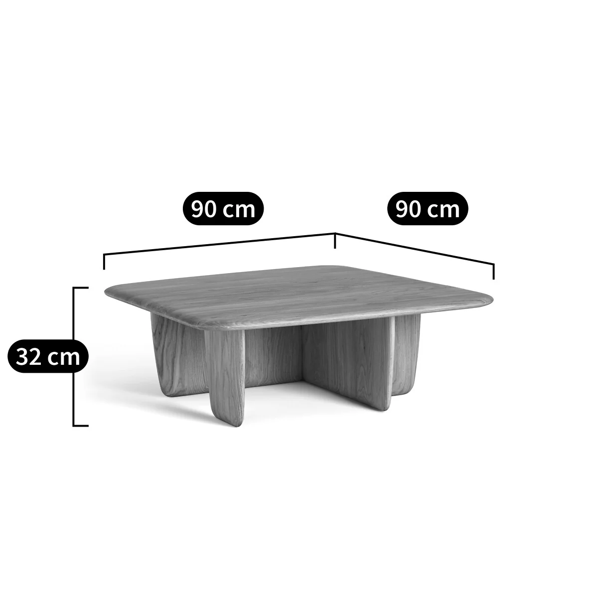 Iloss Large Curved Solid Oak Coffee Table – image 7