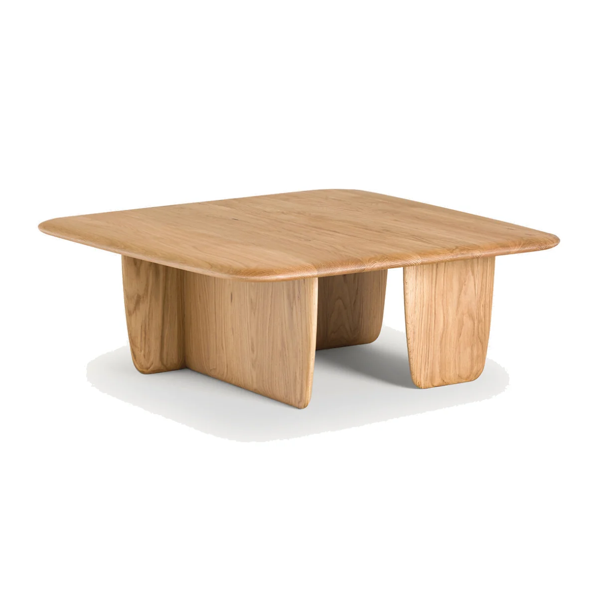 Iloss Large Curved Solid Oak Coffee Table – image 1